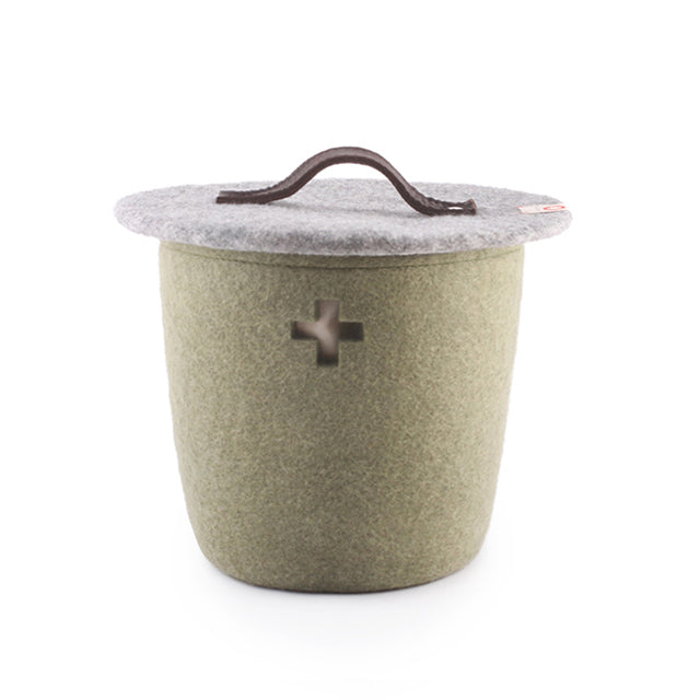Wool Basket Small - Khaki