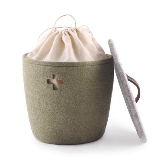 Wool Basket Small - Khaki